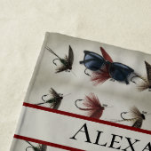 フライ素朴釣りフライヴィンテージ水色のビーチ ビーチタオル (インサイチュ)