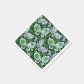 フライ遠くにペイズリーバタフライプリントグリーン スタンダードカクテルナプキン (角)