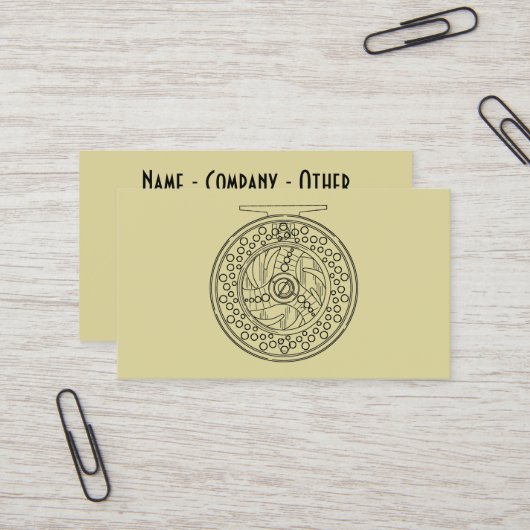 フライ釣りのファンのフライフィッシングリールアート 名刺 (正面/裏面インサイチュ)