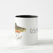 フライ釣りハエガルブルックマス漁師ズ マグカップ (中央)