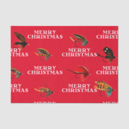 フライ釣りハエ楽しいクリスマスギフトティッシュ 薄葉紙