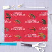 フライ釣りハエ楽しいクリスマスギフトティッシュ 薄葉紙 (クラフト)