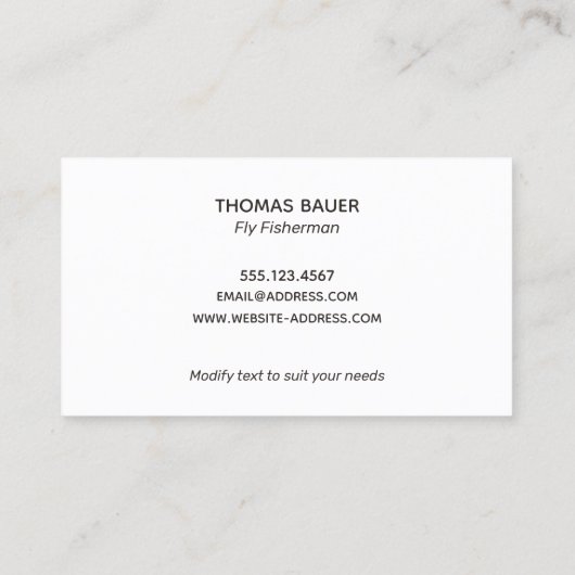 フライ釣りハエ、プロフェッショナル漁師 名刺 (裏面)