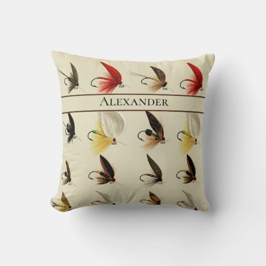 フライ釣りフライ素朴ウオーター男らしカラー クッション (正面)