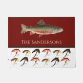 フライ釣りフライ素朴サケプランナー ドアマット (正面)