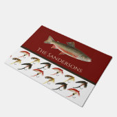 フライ釣りフライ素朴サケプランナー ドアマット (アングル)