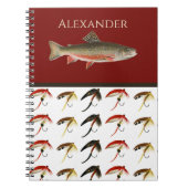 フライ釣りフライ素朴サーモン手帳 ノートブック (正面)