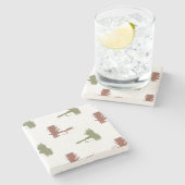 フライ釣りルアーズ模様 ストーンコースター (横)