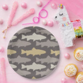 フライ釣りルアーズ模様 ペーパープレート (パーティー)