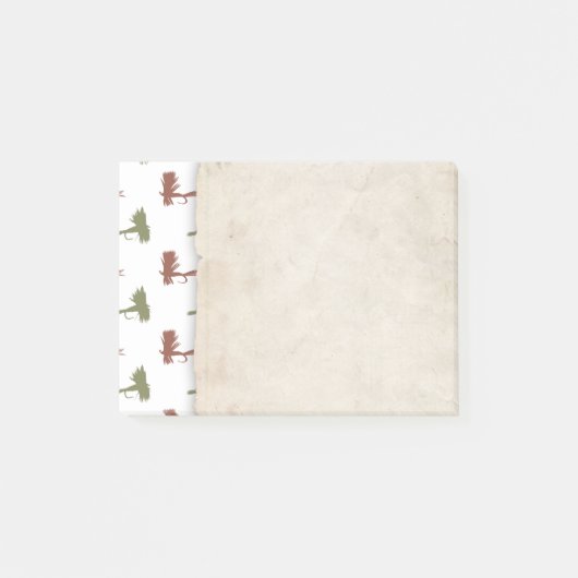 フライ釣りルアーズ模様 ポストイット (正面)