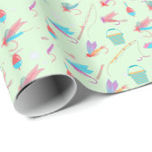 フライ釣りルアーロッドパターンスポーツ ラッピングペーパー (ロールコーナー)