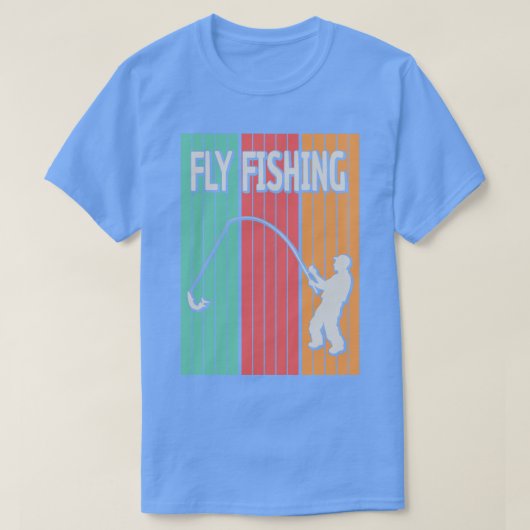 フライ釣りレトロ1 Tシャツ (デザイン正面)