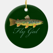 フライ釣り女性 セラミックオーナメント (裏面)