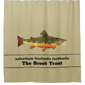 フライ釣り好きの豪華な小魚 シャワーカーテン (正面)