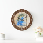 フライ釣り用ルアー付きゴージャスな水彩バス ラージ壁時計 (ホーム)