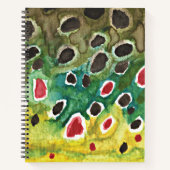 フライ釣り用茶色のマスの皮釣り人 ノートブック (正面)