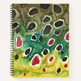 フライ釣り用茶色のマスの皮釣り人 ノートブック