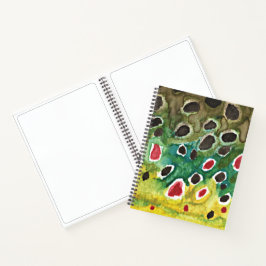 フライ釣り用茶色のマスの皮釣り人 ノートブック