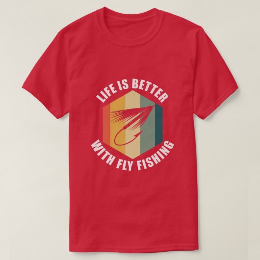 フライ釣り自然釣り人プレムで生きる Tシャツ (デザイン正面)