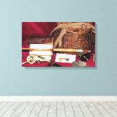 フライ釣り静物画 キャンバスプリント (インサイチュ (ウッドフロア))