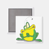 フライ間抜けに対する可愛いフロギーの忍耐 マグネット (正面/裏面)