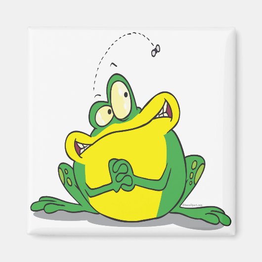 フライ間抜けに対する可愛いフロギーの忍耐 マグネット (正面)