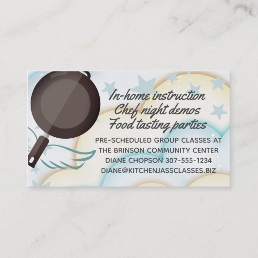 フライ飛んでいるパン料理の料理長 名刺 (裏面)