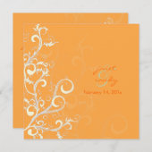 フライ/スワール葉/オレンジ 招待状 (正面/裏面)