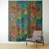 フライ、トンボを茶色で飛ぶ タペストリー (インサイチュ)