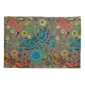 フライ、トンボを茶色で飛ぶ 枕カバー (裏面-左)