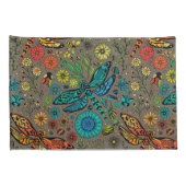 フライ、トンボを茶色で飛ぶ 枕カバー (裏面-右)