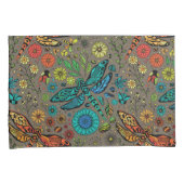 フライ、トンボを茶色で飛ぶ 枕カバー (正面右)