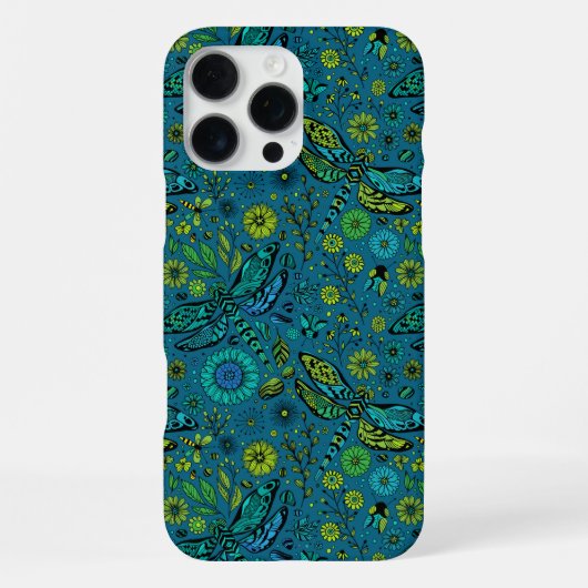 フライ、トンボを青で飛ぶ iPhoneケース (裏面)