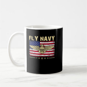 フライ・ネイビー・シャツ・クラシック海軍士官パイロット・ウィングスT コーヒーマグカップ