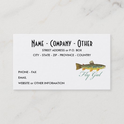 フライ·フィッシング·ウーマン 名刺 (正面)