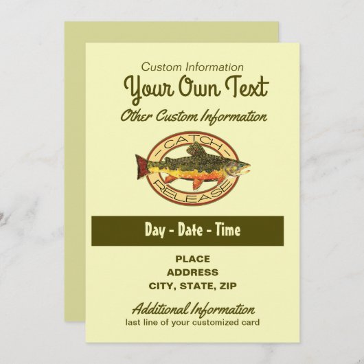 フライ·フィッシング·キャッチ·リリース·パーティー 招待状 (正面/裏面)