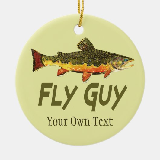 『フライ·フィッシング·フライ·ガイ·マンズ』 セラミックオーナメント (正面)
