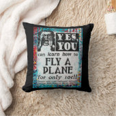 フライA飛行機おもしろい- Vintage Ad クッション (ブランケット)
