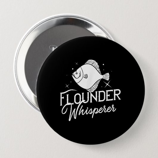 フラウンダーフィッシュギフト魚釣り農家 缶バッジ (正面&裏面)