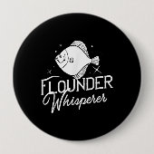 フラウンダーフィッシュギフト魚釣り農家 缶バッジ (正面)