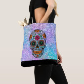 フラカラフルッフェイクトとレトロな砂糖スカル トートバッグ (クローズアップ)