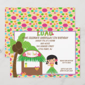 フラガールアットティキハットバースデー招待状 招待状 (正面/裏面)