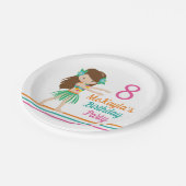 フラガールキュートカスタムルアウ(ハワイ式宴会)誕生日パーティー ペーパープレート (アングル)
