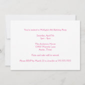 フラガールキュートカスタムルアウ(ハワイ式宴会)誕生日パーティー 招待状 (裏面)