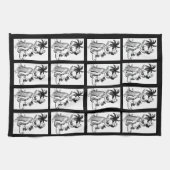 フラガールズダンサーハワイアンパームツリートロピカルキック キッチンタオル (横)