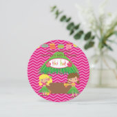 フラガールズティキハットラウンドルアウ（ハワイ式宴会）誕生日招待状 招待状 (スタンド正面)