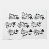 フラガールズハワイトロピカルダンサーズルアウ（ハワイ式宴会）パームツリー  キッチンタオル (横)