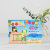 フラガールズビーチティキ誕生日パーティーの招待 招待状 (スタンド正面)