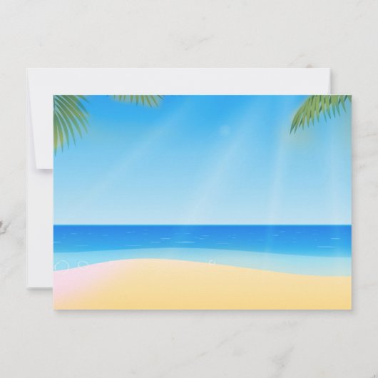 フラガールズビーチティキ誕生日パーティーの招待 招待状 (裏面)