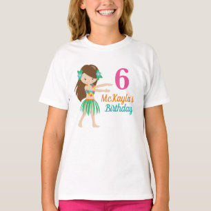 フラガールダンサーカットカスタム子供の誕生日パーティー Tシャツ